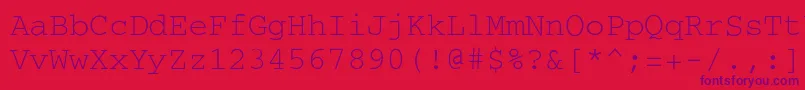Police CourierRegular – polices violettes sur fond rouge