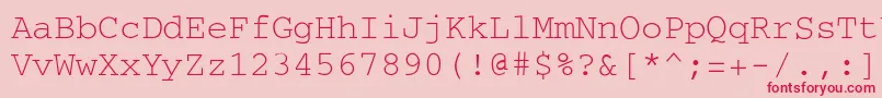 CourierRegular Font – Red Fonts on Pink Background