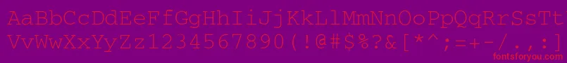 CourierRegular Font – Red Fonts on Purple Background
