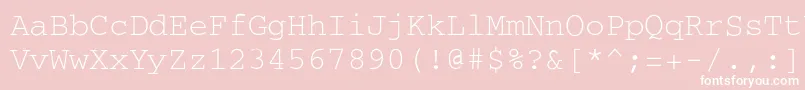 CourierRegular Font – White Fonts on Pink Background