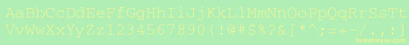 CourierRegular Font – Yellow Fonts on Green Background