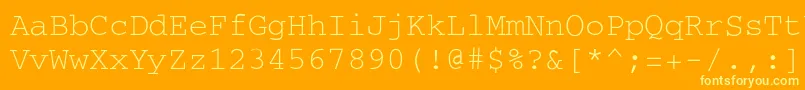 CourierRegular Font – Yellow Fonts on Orange Background