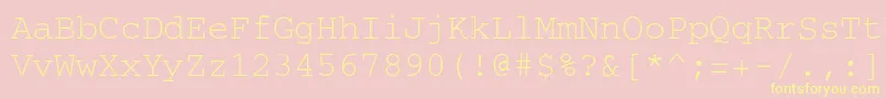 CourierRegular Font – Yellow Fonts on Pink Background