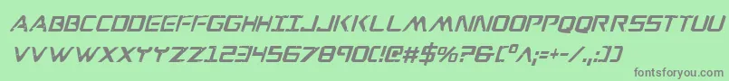 WarEagleCondensedItalic Font – Gray Fonts on Green Background