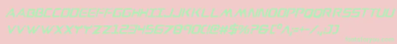 WarEagleCondensedItalic-Schriftart – Grüne Schriften auf rosa Hintergrund