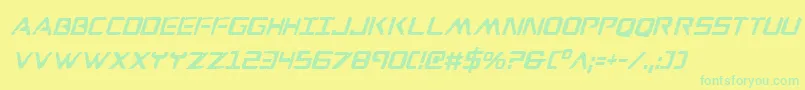 WarEagleCondensedItalic Font – Green Fonts on Yellow Background