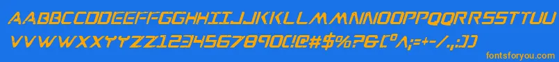 WarEagleCondensedItalic Font – Orange Fonts on Blue Background