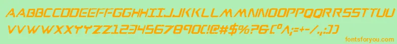 WarEagleCondensedItalic Font – Orange Fonts on Green Background