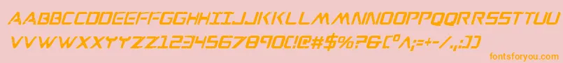 WarEagleCondensedItalic Font – Orange Fonts on Pink Background