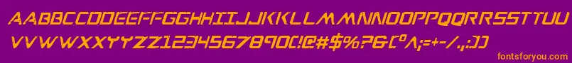 WarEagleCondensedItalic Font – Orange Fonts on Purple Background