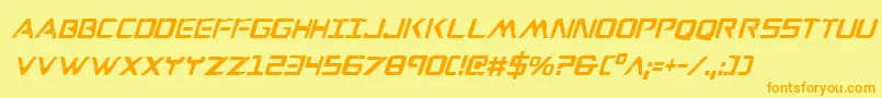 WarEagleCondensedItalic Font – Orange Fonts on Yellow Background