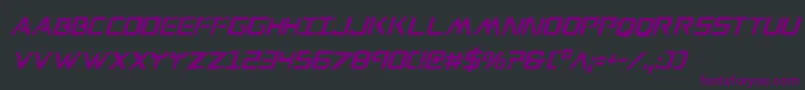 WarEagleCondensedItalic Font – Purple Fonts on Black Background