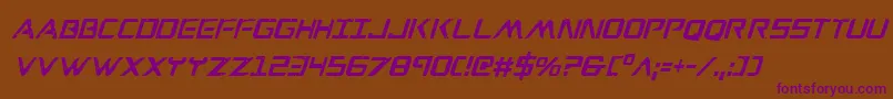 WarEagleCondensedItalic Font – Purple Fonts on Brown Background