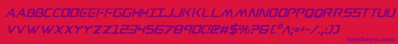 WarEagleCondensedItalic Font – Purple Fonts on Red Background