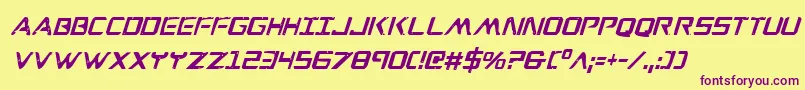 WarEagleCondensedItalic Font – Purple Fonts on Yellow Background