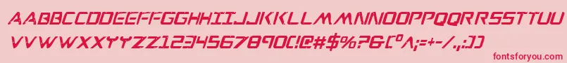 WarEagleCondensedItalic Font – Red Fonts on Pink Background