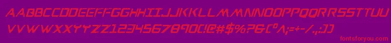 WarEagleCondensedItalic Font – Red Fonts on Purple Background