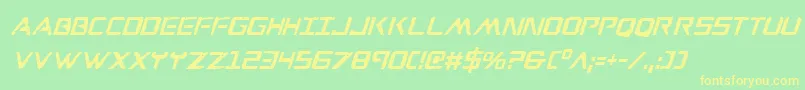 WarEagleCondensedItalic Font – Yellow Fonts on Green Background