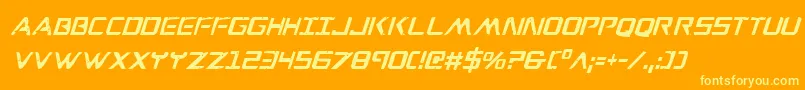 More about WarEagleCondensedItalic Font WarEagleCondensedItalic Font – Yellow Fonts on Orange Background
