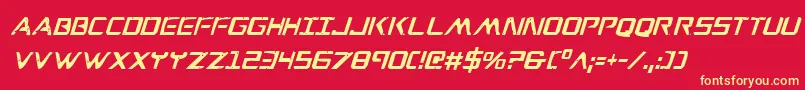 WarEagleCondensedItalic Font – Yellow Fonts on Red Background