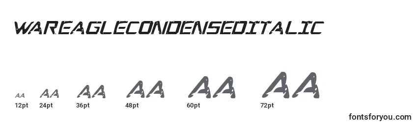 WarEagleCondensedItalic Font Sizes