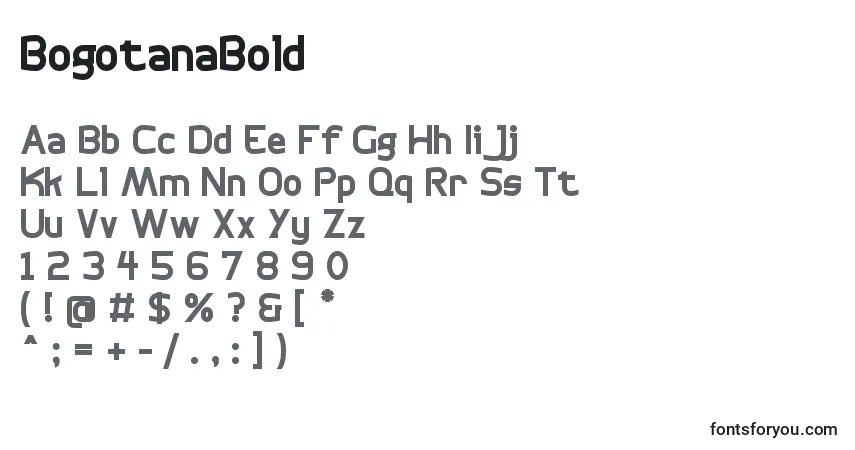 BogotanaBoldフォント–アルファベット、数字、特殊文字