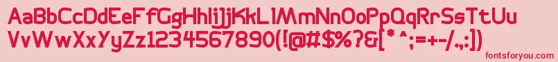 フォントBogotanaBold – ピンクの背景に赤い文字