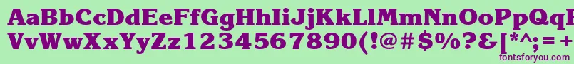 KorinnablackgttBold Font – Purple Fonts on Green Background
