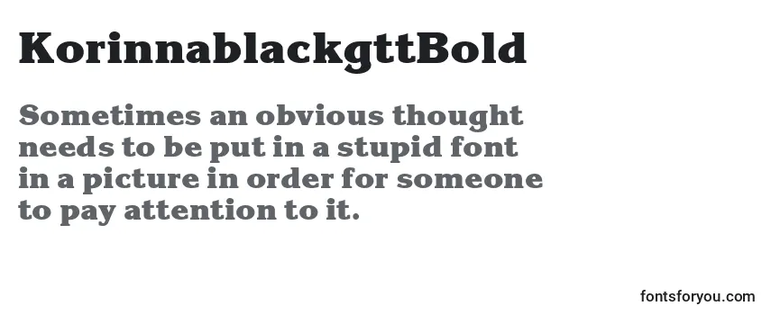 Review of the KorinnablackgttBold Font