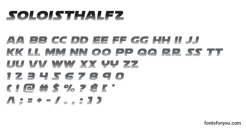 Шрифт Soloisthalf2 – алфавит, цифры, специальные символы