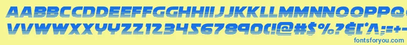 フォントSoloisthalf2 – 青い文字が黄色の背景にあります。