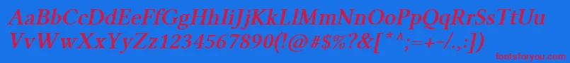 LinlibertineAzl Font – Red Fonts on Blue Background