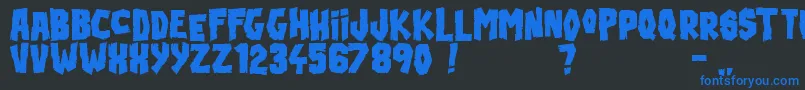 Saiba mais sobre a fonte BloodnGuts Fonte BloodnGuts – fontes azuis em um fundo preto