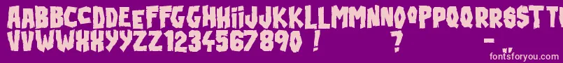 BloodnGuts Font – Pink Fonts on Purple Background