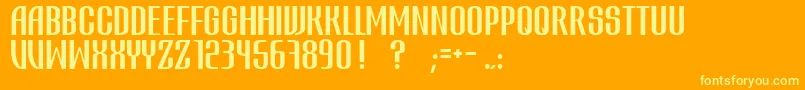 Czcionka Atvice – żółte czcionki na pomarańczowym tle