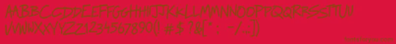 Police RaggedwaysRegular – polices brunes sur fond rouge