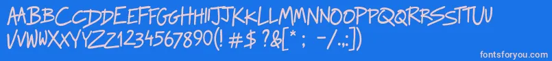 RaggedwaysRegular Font – Pink Fonts on Blue Background