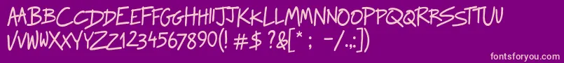 RaggedwaysRegular Font – Pink Fonts on Purple Background