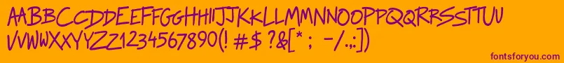 Czcionka RaggedwaysRegular – fioletowe czcionki na pomarańczowym tle