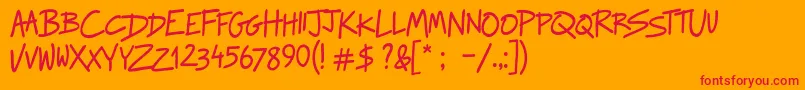 fuente RaggedwaysRegular – Fuentes Rojas Sobre Fondo Naranja