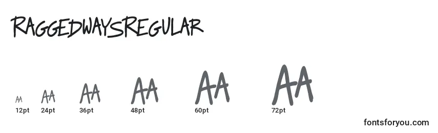 RaggedwaysRegular Font Sizes