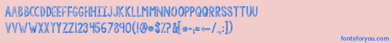 Kgtangledupinyou Font – Blue Fonts on Pink Background