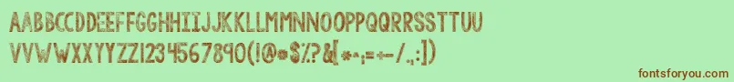 Kgtangledupinyou Font – Brown Fonts on Green Background