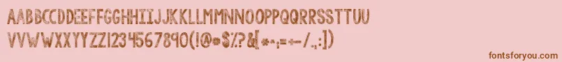 Kgtangledupinyou Font – Brown Fonts on Pink Background
