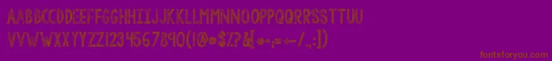 Kgtangledupinyou Font – Brown Fonts on Purple Background