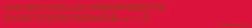 Fonte Kgtangledupinyou – fontes marrons em um fundo vermelho
