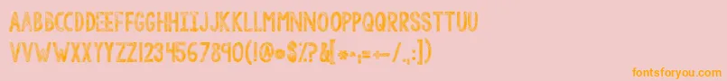 Kgtangledupinyou Font – Orange Fonts on Pink Background