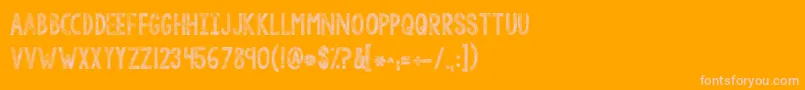 Kgtangledupinyou Font – Pink Fonts on Orange Background