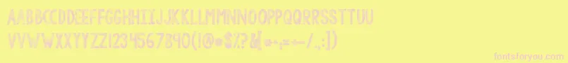 Kgtangledupinyou Font – Pink Fonts on Yellow Background