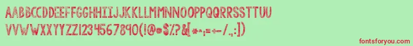 Kgtangledupinyou Font – Red Fonts on Green Background